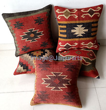4 peças fronha de juta Kilim feita à mão boho capa de almofada de juta 18" quadrada vintage comprar usado  Enviando para Brazil