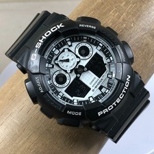 Relógio Casio G-Shock masculino GA-100BW preto borracha quartzo analógico digital 49mm 8 1/2" comprar usado  Enviando para Brazil