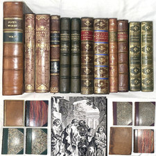 1760 ANTIQUE LEATHER BOOK LOT 12BKS POETRY A.POPE FICTION LITERATURE HISTORY segunda mano  Embacar hacia Mexico