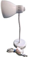 Luminária de mesa LED ajustável de metal branco 17" pescoço de ganso portátil, usado comprar usado  Enviando para Brazil