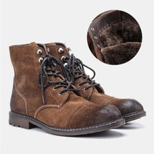 2022 Novas Botas Masculinas de Couro Designer Feitas à Mão Retrô Inverno Botas Masculinas de Couro no Tornozelo comprar usado  Enviando para Brazil