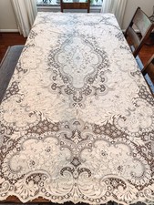 Toalha de mesa vintage Quaker renda banquete pano de jantar creme marfim colcha 84X66 comprar usado  Enviando para Brazil