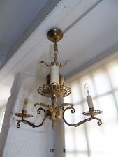 Candelabro de bronze francês - iluminação 3 luzes vintage clássico, usado comprar usado  Enviando para Brazil