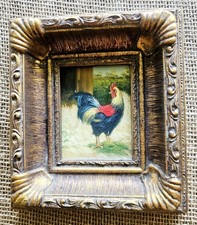 Pintura a óleo de galo emoldurada moldura ornamentada dourada 6,75 x 6, usado comprar usado Pintura a óleo de galo emoldurada moldura ornamentada dourada 6,75 x 6, usado comprar usado  Enviando para Brazil
