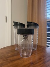 Usado, Conjunto de 3 xícaras com 2 tampas e 1 liquidificador Nutri Ninja comprar usado  Enviando para Brazil
