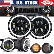 Kits de faróis de neblina de seta LED combo DOT 7"" para Jeep Wrangler JK 2007-2018 comprar usado  Enviando para Brazil