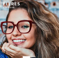 Óculos de leitura feminino tamanho grande quadrado azul luz bloqueio óculos lentes transparentes novo comprar usado  Enviando para Brazil