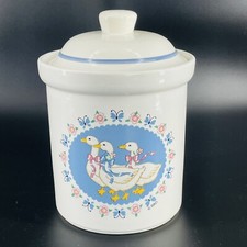 Jarro de crock vintage para artesanato em tesouro fita de grés gansos vasilha 8” de altura com tampa comprar usado  Enviando para Brazil