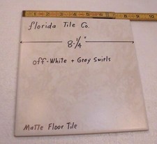 1 peça. Off-white + redemoinhos cinza 8" piso de cerâmica por Florida Co. liso-fosco comprar usado  Enviando para Brazil