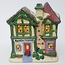 Usado, Mini casa de porcelana Holiday Time Two Store padaria Natal 92121B U2 4"H comprar usado  Enviando para Brazil