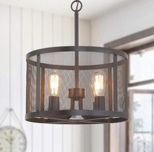 Candelabro KARMIQI 4 luminárias pretas claras 16 polegadas luz pendente industrial comprar usado  Enviando para Brazil