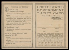 Government thrift card for sale  Flushing