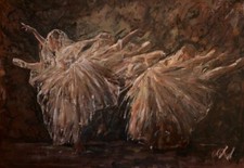WILLIAM OXER ORIGINAL "Graça" Lago dos Cisnes bailarina dança balé pintura a óleo   comprar usado  Enviando para Brazil