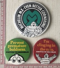 3x crachás de broche de pneu michelin vintage da década de 1980 colecionável automotivo comprar usado  Enviando para Brazil