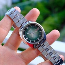 Relógio automático Casio masculino mostrador verde, pulseira de aço inoxidável, data de exibição comprar usado  Enviando para Brazil