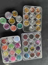 Conjunto de 42 cores misturadas nail art glitter pó poeira lantejoulas brilhantes flocos brilhantes faça você mesmo comprar usado  Enviando para Brazil