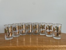 Vintage Libbey Gold Leaf Plant Glasses Libby Conjunto de 8 Copos - MCM Retro Boho comprar usado  Enviando para Brazil