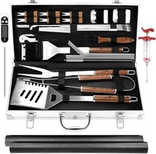 32 peças conjunto de ferramentas para churrasco com estojo de alumínio, kit de acessórios para churrasqueira KALAHOL Reino Unido comprar usado  Enviando para Brazil