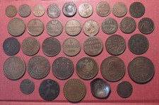 LOTE DE (35) MOEDAS MUNDIAIS DE COBRE - TODAS ANTERIORES A 1900, MUITOS PAÍSES, COLÔNIAS E ESTADOS! comprar usado  Enviando para Brazil