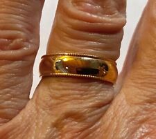 ANEL DE CASAMENTO VINTAGE ouro amarelo 18K Electro Milgrain ~5,5 mm tamanho 7 NOVO estoque antigo comprar usado  Enviando para Brazil