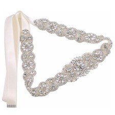 Cintos de casamento com miçangas de strass faixa cinto de noiva para vestido de casamento plus size comprar usado  Enviando para Brazil