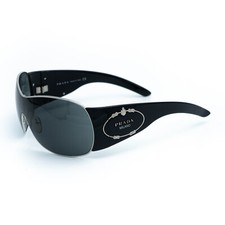 PRADA SPR 58L Logo Oversize Czarne okulary przeciwsłoneczne Vintage, używany na sprzedaż  PL