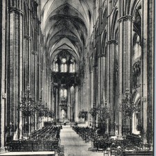 Cadeira de teto abobadada gótica nave interior catedral Bourges c1920s A354 comprar usado  Enviando para Brazil