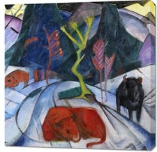 Obraz 90x90cm Bison in Winter, Marc Vintage do Salonu na sprzedaż  PL
