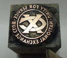 Vintage Letterpress Printing Block Cut Unity For Service National Exchange Club comprar usado Vintage Letterpress Printing Block Cut Unity For Service National Exchange Club comprar usado  Enviando para Brazil