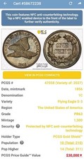 1856 pcgs pr63 for sale  Greensboro