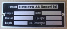 Typenschild express werke gebraucht kaufen  Hürtgenwald
