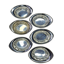 CONJUNTO DE 6 PRATOS DE SAQUINHO DE CHÁ PRATA ESTERLINA 925 DOCES NOZES EM PERFEITO ESTADO Tulipa Frisada Reticulada comprar usado  Enviando para Brazil