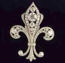 Broche prendedor vintage Art Deco para mujer 4 quilates diamante simulado enchapado en oro blanco de 14 quilates segunda mano  Embacar hacia Mexico