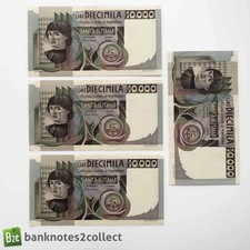 ITÁLIA: 4 x 10.000 notas de liras italianas com números de série consecutivos. comprar usado  Enviando para Brazil