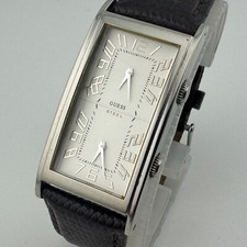 Usado, Relógio de quartzo masculino Guess prata movimentos duplos retangular couro Japão nova bateria comprar usado  Enviando para Brazil