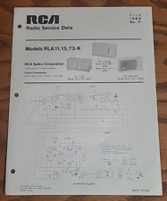 Vintage RCA Radio Service Data RLA 11 15 73-K Series 1968 No 17 Opal Trustee comprar usado  Enviando para Brazil
