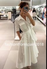 ZARA NOWA DAMSKA SUKIENKA MIDI Z PASKIEM ZW COLLECTION POPLINA OSTRYGOWA BIAŁA 2640/325/251, używany na sprzedaż  Wysyłka do Poland