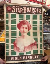 Antique 1890s Vaudeville Theatre Poster Star Boarder Show Performer Viola Bennet comprar usado  Enviando para Brazil