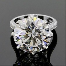 Anel de noivado solitário branco corte redondo 12 quilates CZ em prata esterlina 925 comprar usado  Enviando para Brazil