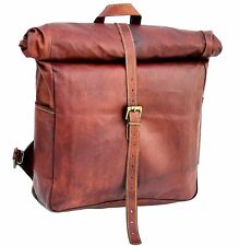 Mochila de couro marrom real mochila laptop computador escritório viagem casual unissex comprar usado  Enviando para Brazil
