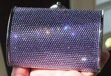 Judith Leiber Roxo Cristal Swarovski espumantes Festa MINAUDIÈRE Clutch Prata comprar usado  Enviando para Brazil