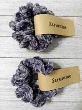 crochê feito à mão cabelo scrunchies veludo cauda de cavalo suporte vapor cinza EUA comprar usado  Enviando para Brazil