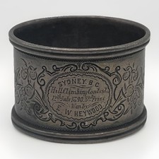 1890 Sydney Bicycle Club Hill concurso de escalada em prata anel guardanapo 25,81g, usado comprar usado  Enviando para Brazil