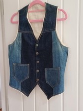Vintage denim waistcoat for sale  CROYDON