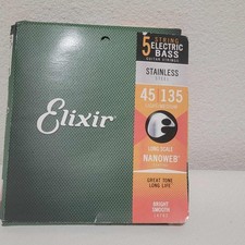Baixo de níquel Elixir NANOWEB — 5 cordas 14782 leve 0,045-0,130 comprar usado  Enviando para Brazil