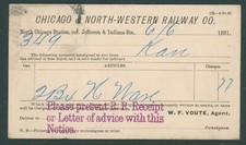 1881 chicago northwestern for sale  Wooster