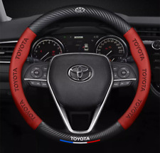 Capa de volante 15" couro ecológico + fibra de carbono para Toyota 1960-2025 comprar usado  Enviando para Brazil