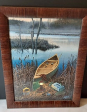 Usado, Artista Eric Bjorlan ASSINADO E EMOLDURADO "Primavera Finalmente" Impressão com Canoa/Pesca/Lago comprar usado  Enviando para Brazil