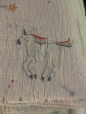 Colcha acolchoada dupla listra rosa unicórnio estrela molly arco-íris infantil Pottery Barn comprar usado  Enviando para Brazil