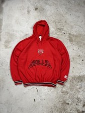 Vintage lata 90. Starter Chicago Bulls Czerwona bluza z kapturem na sprzedaż  PL